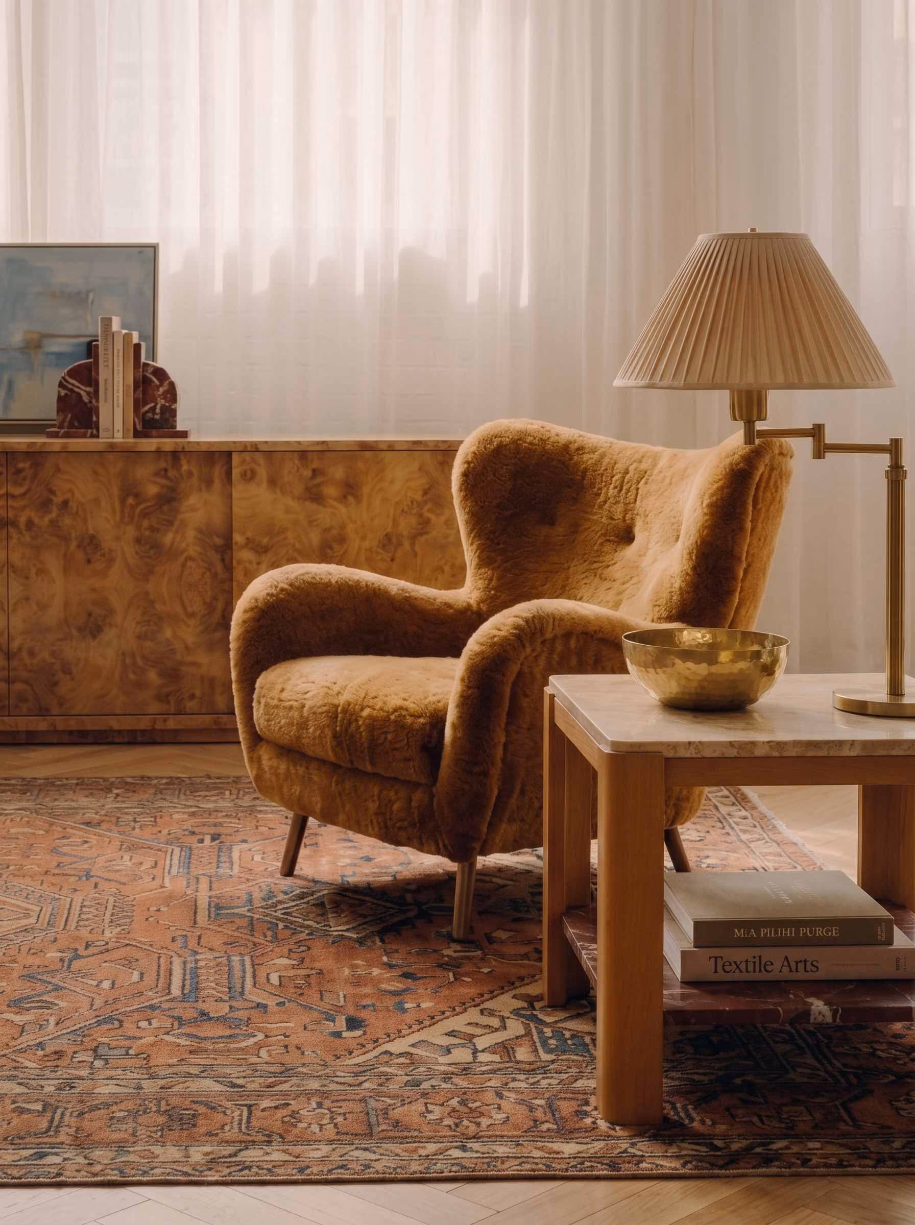 The room with its original lounge chair