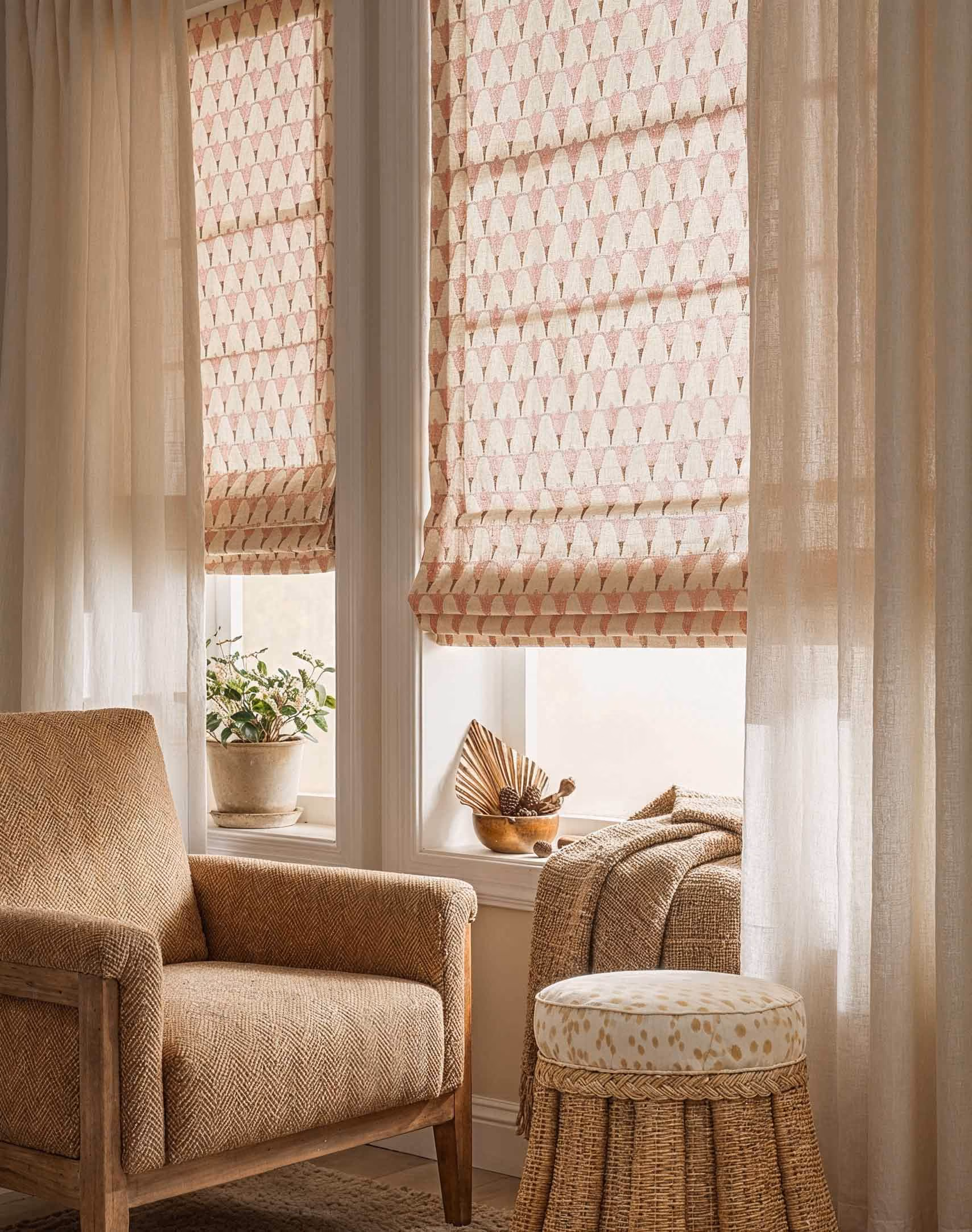 The same shades rendered in the client’s own fabric