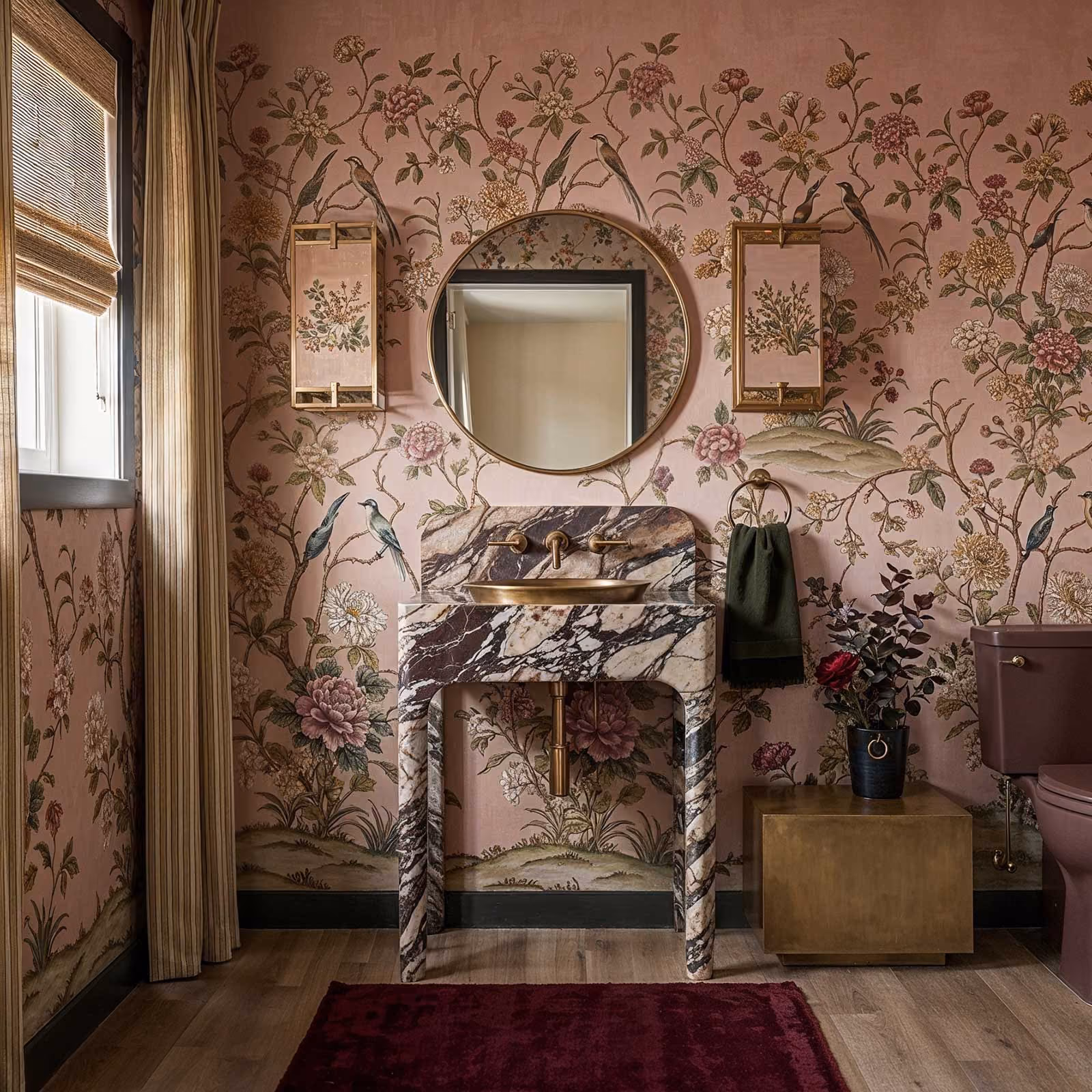 A finished bathroom, with its project estimate itemized over it